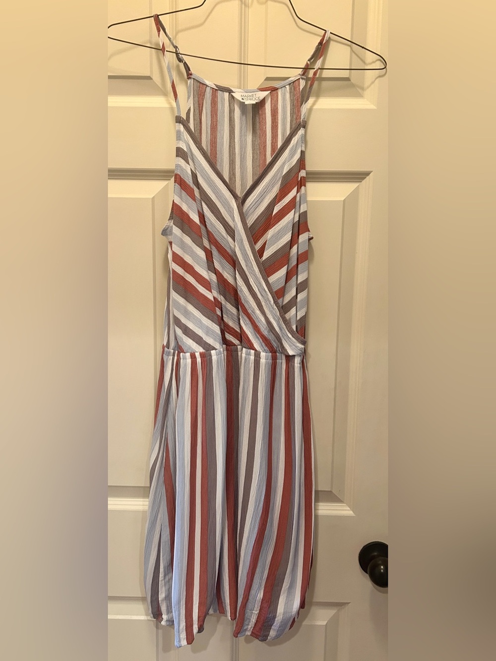 Market & Spruce Women’s Striped Wrap-Front Summer Dress Size Large - Picture 3 of 8